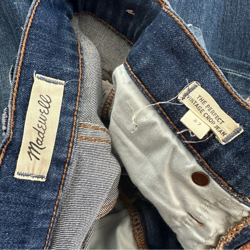 Madewell Perfect Vintage Crop Jeans - High Rise Distressed -‎ 27 - Picture 6 of 10
